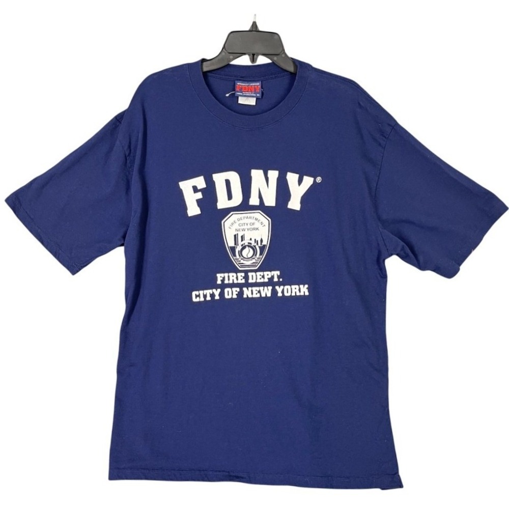 Torkia International FDNY Fire Dept City Of New York Graphic Shirt Navy XL Mens‎